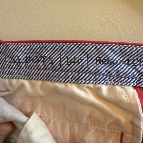 Talbots Salmon Relaxed Chino with Button-Accent Pants - Picture 7 of 8